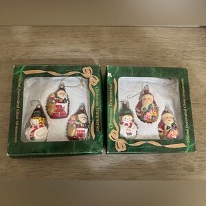 Glass Hand Decorated Christmas Ornaments NWT